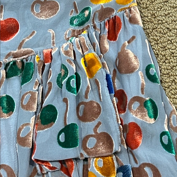 Vintage Free People Silk Velvet Cherry Print Mini Skirt size 4 Boho Flowy - Picture 9 of 15